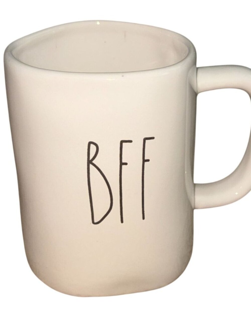 Rae Dunn BFF Artisan Collection by Magenta Large White Coffee / Tea Mug 18 oz